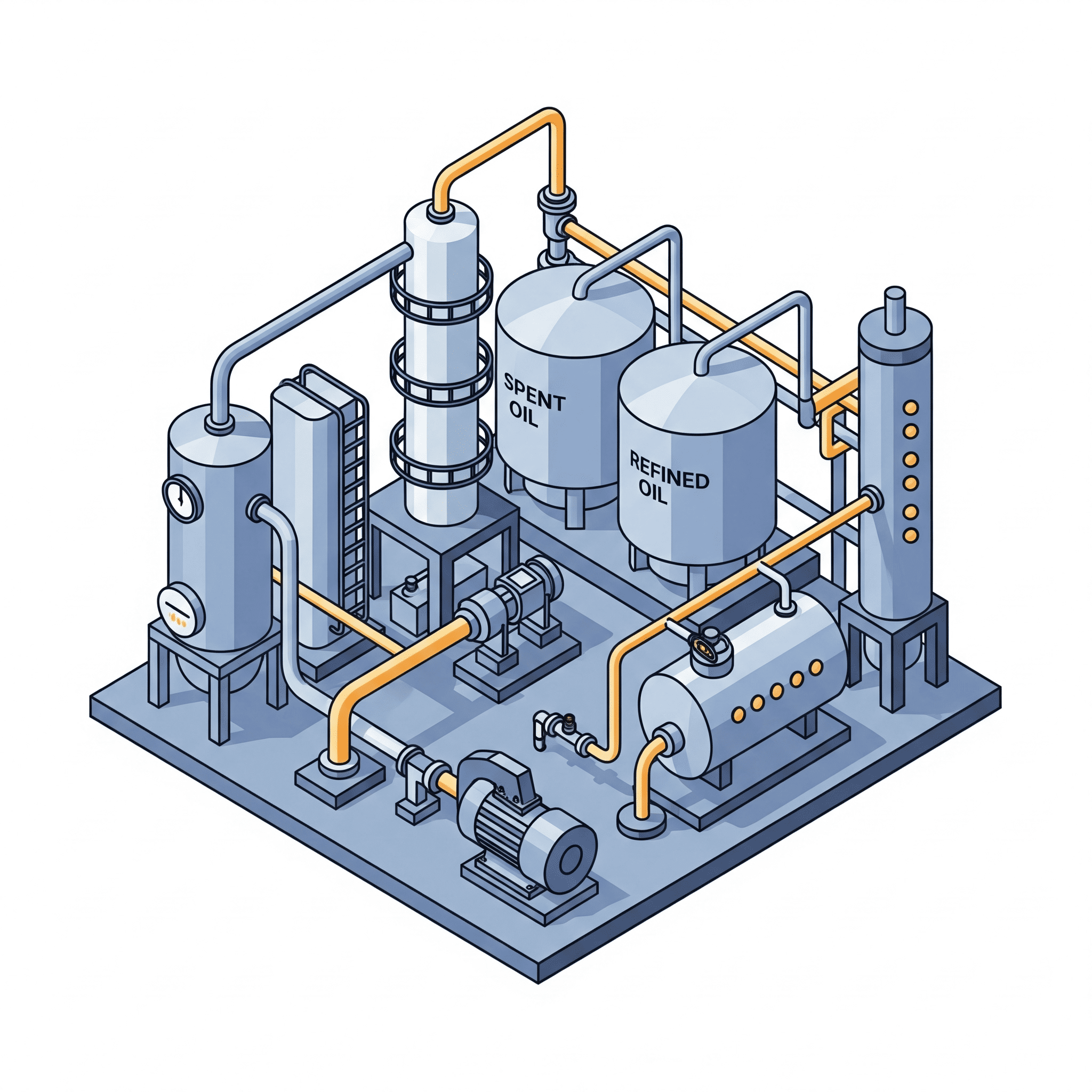 Re-refining Spent Oil Units diagram